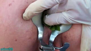 Nettles anal torment inserted until fill the ass using a dildo