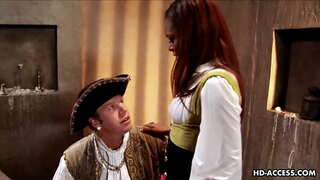 Musta lutka Marie Luv, ratsastus valkoinen kukko ja naulataan kova