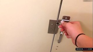 Mile high club brunette pussy fingering &amp;amp; big natural tits