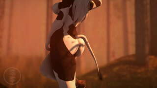 Big titted αγελάδα γαμάει χαριτωμένο ελάφια